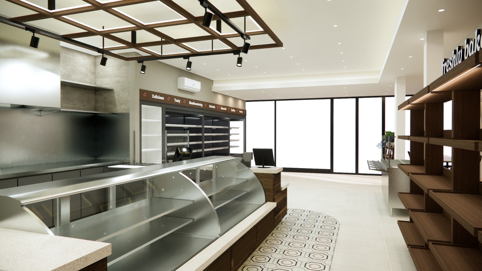 Counter and display cases at Sruly's